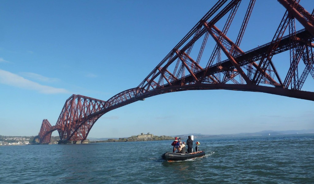 The club RIB under the Forth rail bridge.